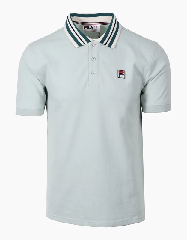 Fila Achille Heritage Tape Basic Polo Shirt - Surf Spray