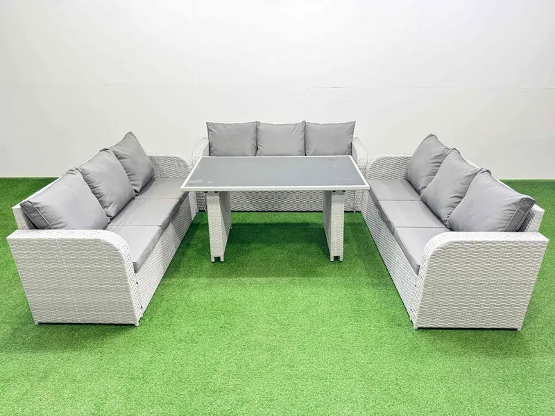 Fimous Patio Garden Furniture Sets with Light Grey Light Grey