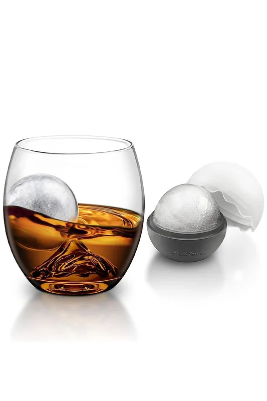 Final Touch On the Rocks Glass & Ice Ball Mould Set in Clear Clear