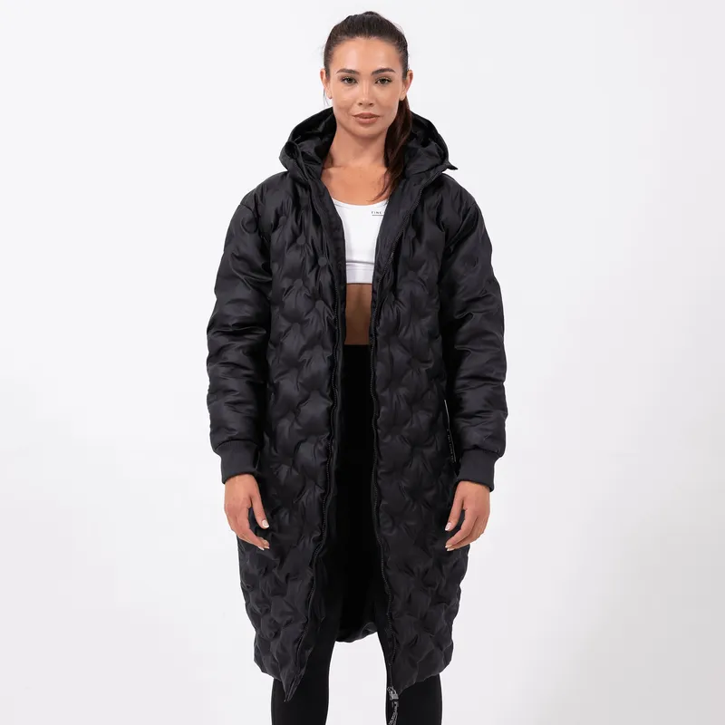 Fine White Line Womens Black Constellation Coat - Black