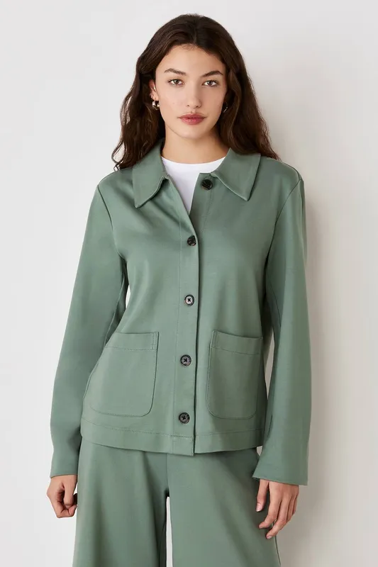 Finery London Women's Enola Jersey Jacket in Jade Size: 18 Jade 18