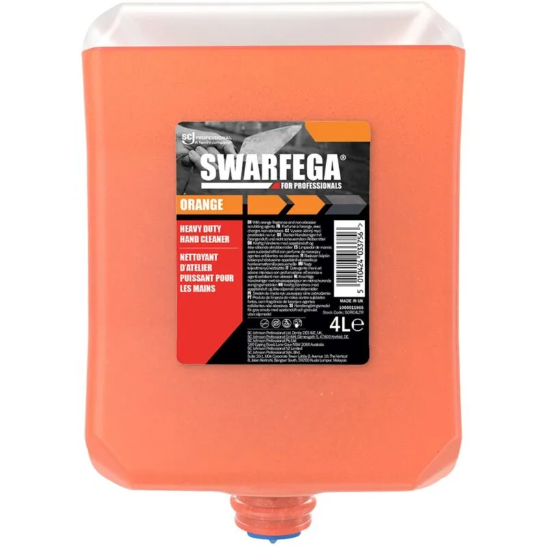 Swarfega® SORC4LTR Orange Solvent Free Hand Cleanser 4L Cartridge