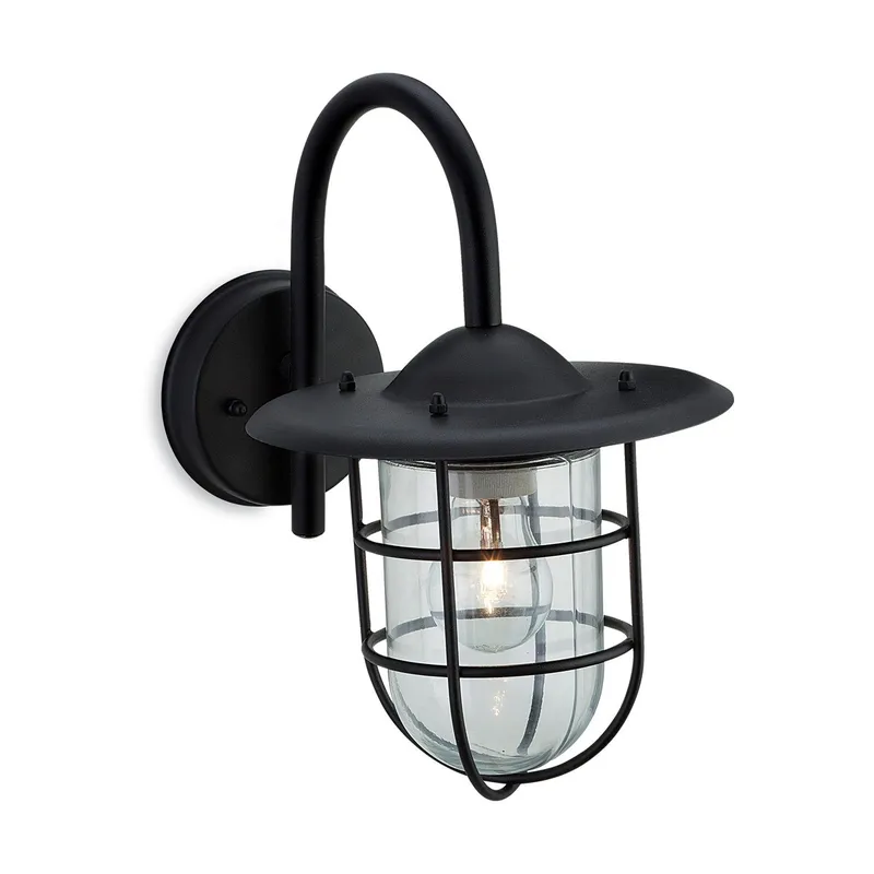 Firstlight Lighting Cage 1 Light Wall Light Black IP44, E27
