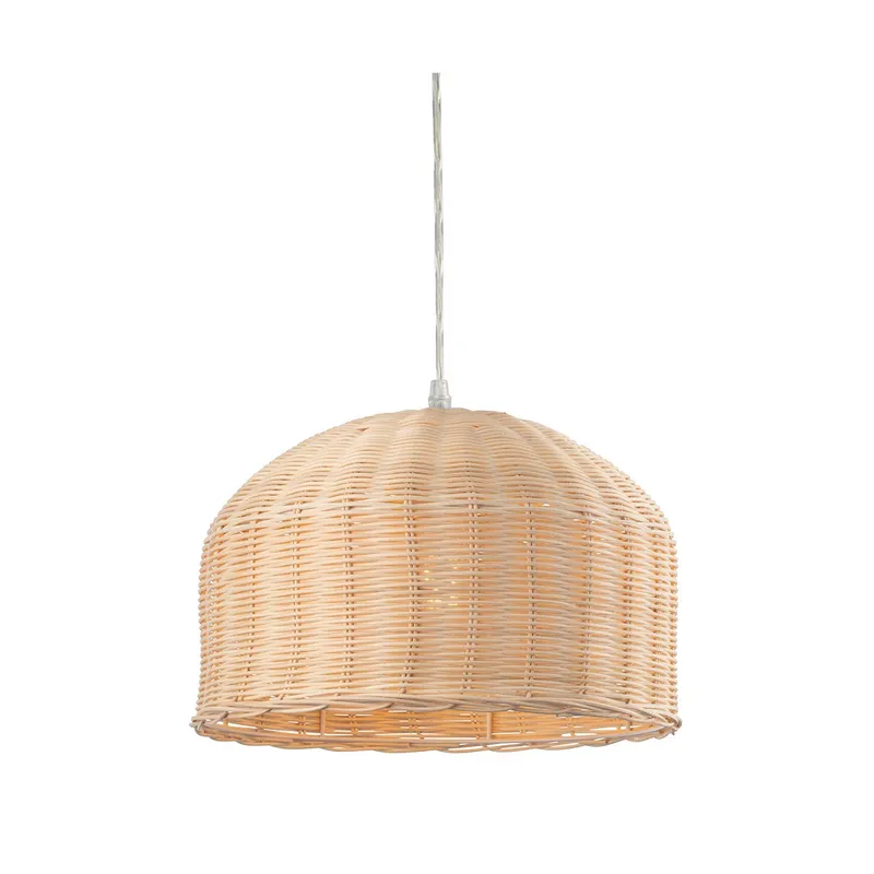 Firstlight Lighting Dome Pendant Light Natural Rattan