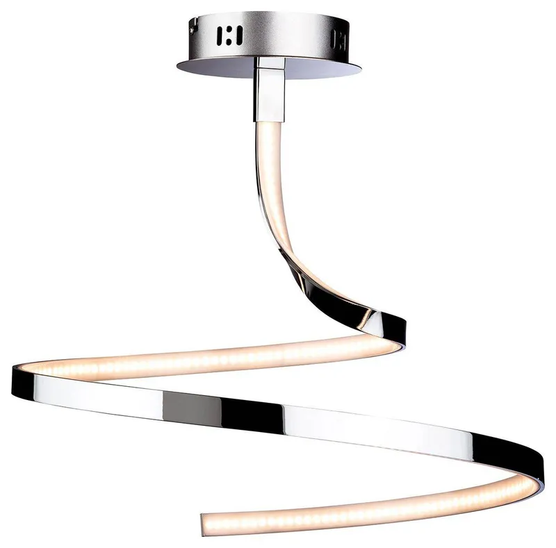 Netlighting Wave Integrated LED Semi Flush Light Chrome in Silver Silver