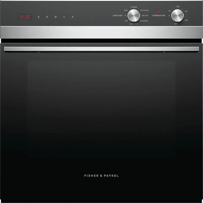 Fisher & Paykel Series 5 Contemporary OB60SC7CEX3 Built In Electric Single Oven - Black / Stainless Steel, Black