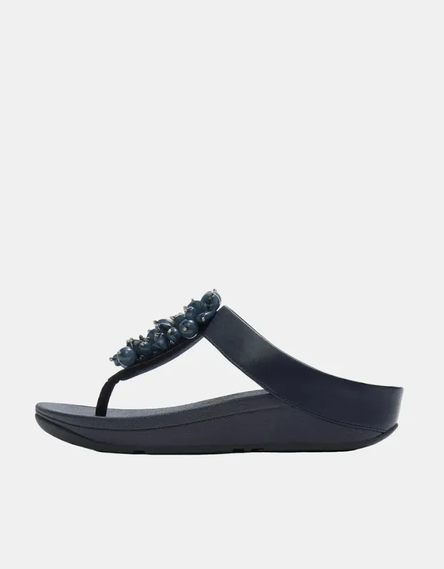 FitFlop Women's Fino Toe-Post Sandals in Navy Size: 6 Navy 6