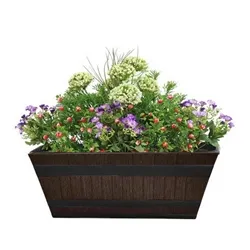 Fixtures Barrel Design Brown Trough 50.8cm x 25.4cm x 19cm