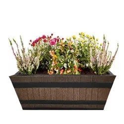 Fixtures Barrel Design Light Brown Trough 50.8cm x 25.4cm x 19cm