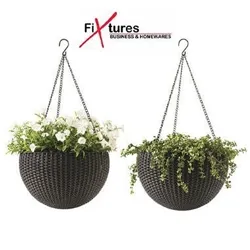 Fixtures Brown Rattan Hanging Basket 25cm x 16cm