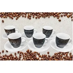 Fixtures Design Espresso Cup & Saucer 12 Piece Set