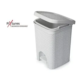 Fixtures Lace Design White Pedal Bin 5 Litre