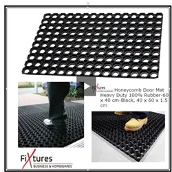 Fixtures Rubber Honeycomb 40x60cm Door Mat - Pack (10)