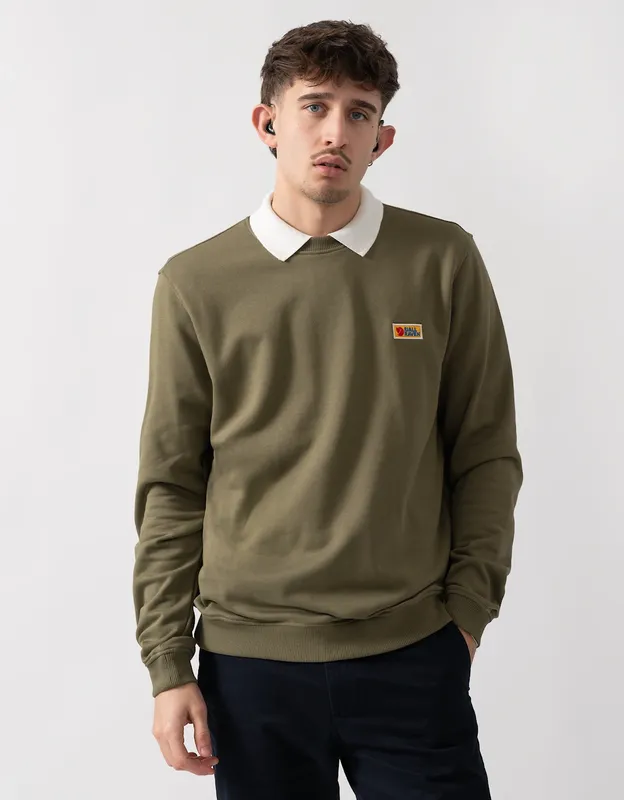 Men's Fjallraven Vardag Mens Sweater - Green 620 - Tan - Size: M