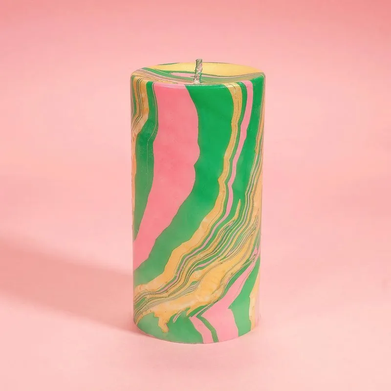 Flamingo Candles Unisex Beverly Hills Marble Pillar Candle Multicolor One Size female