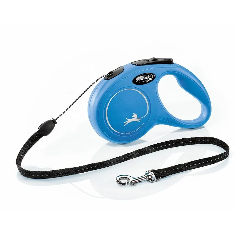 Flexi New Classic Retractable Dog Lead Cord - Small 5m, Blue
