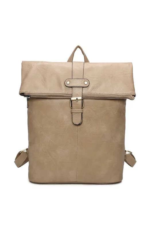 Fontanella Fashion Bravaro Unisex Foldtop Backpack in Camel Camel female