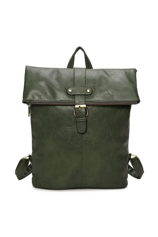 Fontanella Fashion Bravaro Unisex Foldtop Backpack in Olive Olive female
