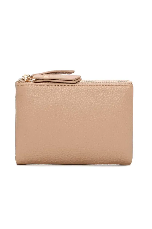 Fontanella Fashion Women's Pebbled PU Leather Wallet in Cream - Cream