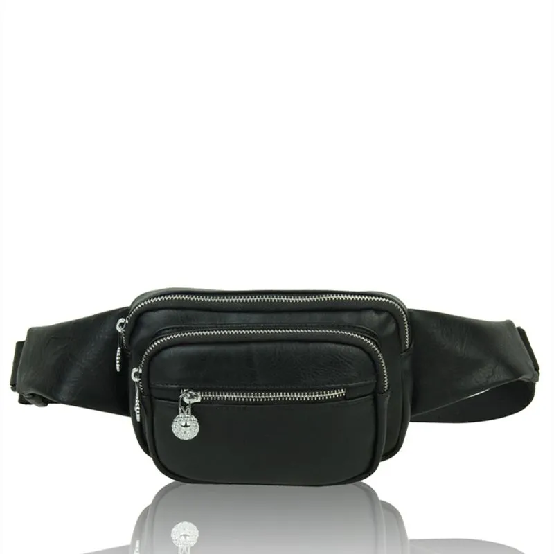 Fontanella Fashion Women's Waist Bum Bag in Black Black