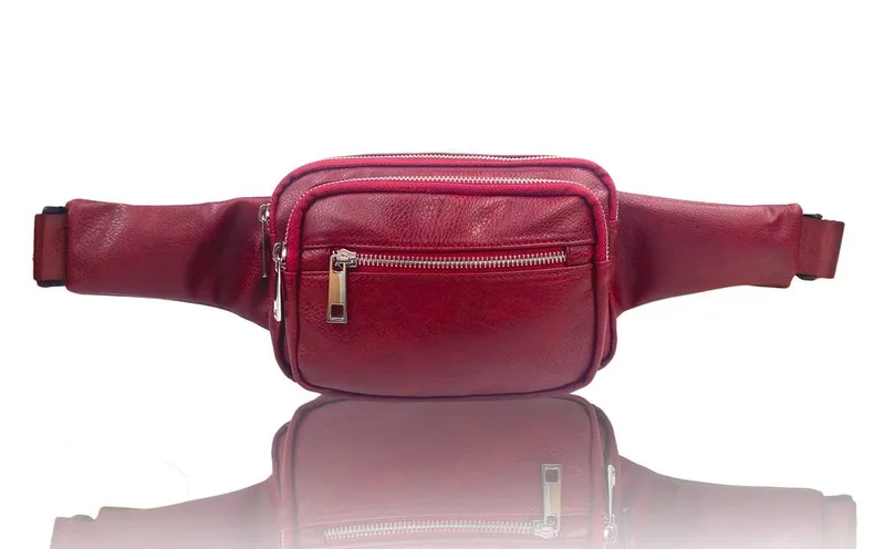 Fontanella Fashion Women's Waist Bum Bag in Burgundy - Burgundy