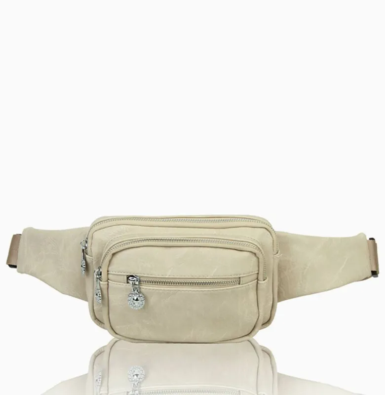 Fontanella Fashion Women's Waist Bum Bag in Cream Cream female