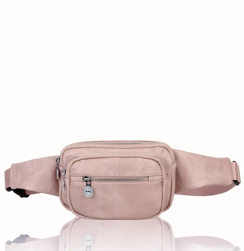 Fontanella Fashion Women's Waist Bum Bag in Pale Pink Pale Pink