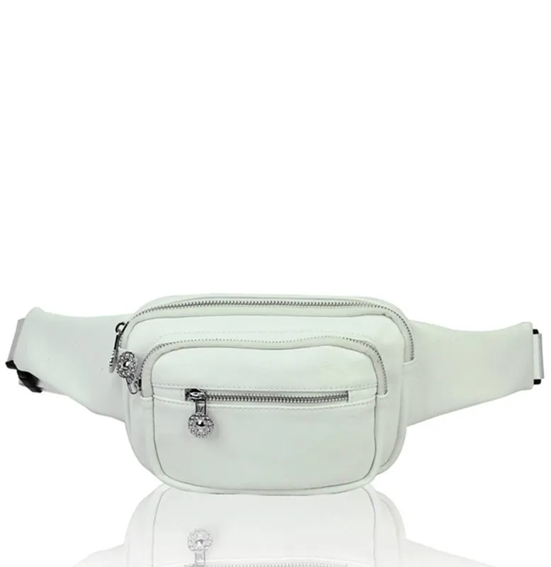 Fontanella Fashion Women's Waist Bum Bag in White White