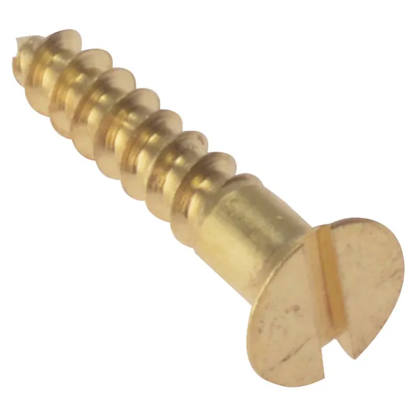 Forgefix - Wood Screw Slotted csk Solid Brass 1.1/2in x 12 Box 200 FORCSK11212B