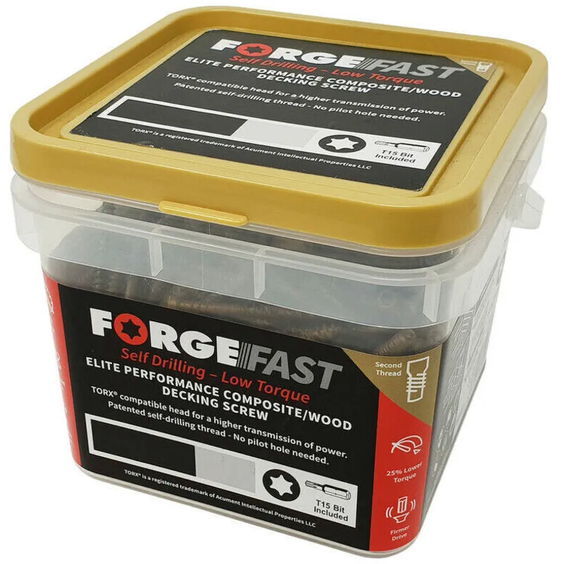Forgefix Countersunk Torx Decking Screws Tan 5mm 100mm Pack of 300