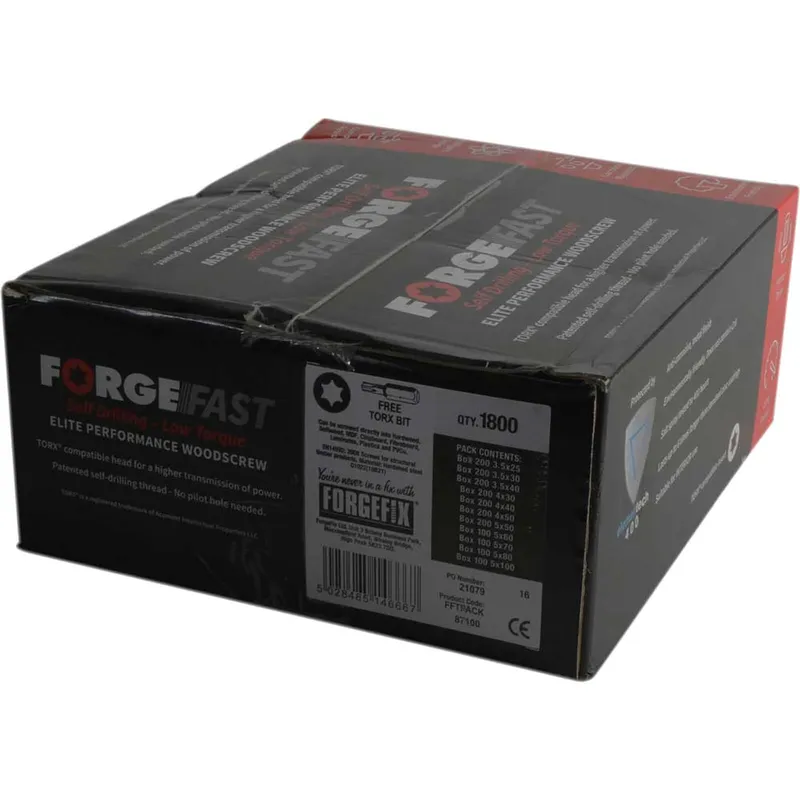 Forgefix - ForgeFast Torx� Compatible Wood Screw Pack 1800 Piece forfftpack