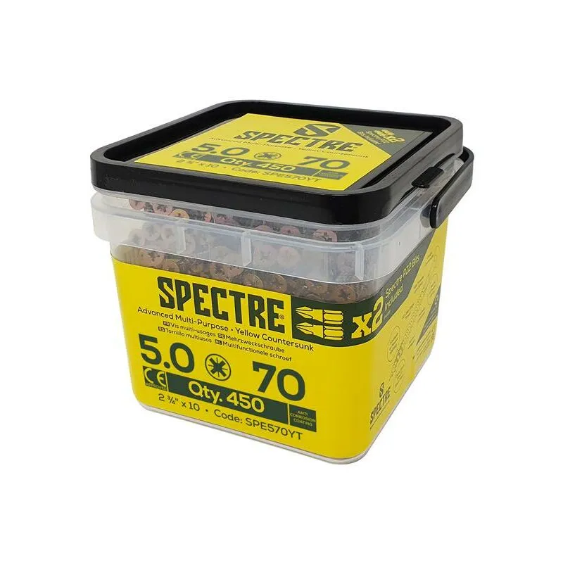 ForgeFix SPE570YT Spectre™ PZ Compatible Wood Screw Csk Zyp 5.0 x ...