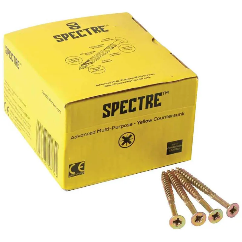 ForgeFix SPE580YB Spectre™ Screw PZ Compatible Csk Zyp 5.0 x 80mm ...
