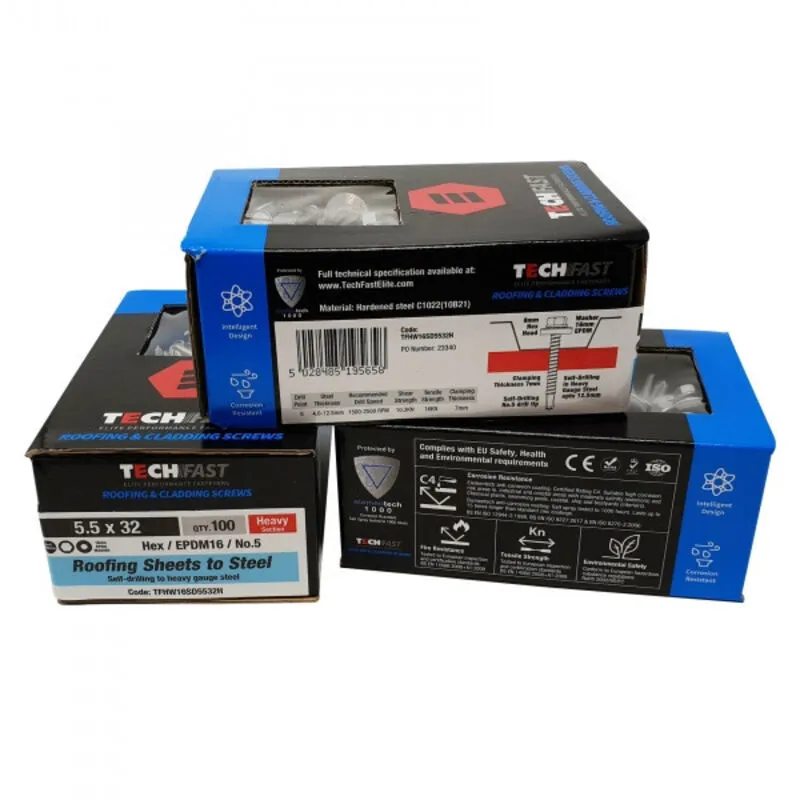 ForgeFix TechFast Roofing Sheet to Steel Hex Screw No.5 Tip 5.5 x ...