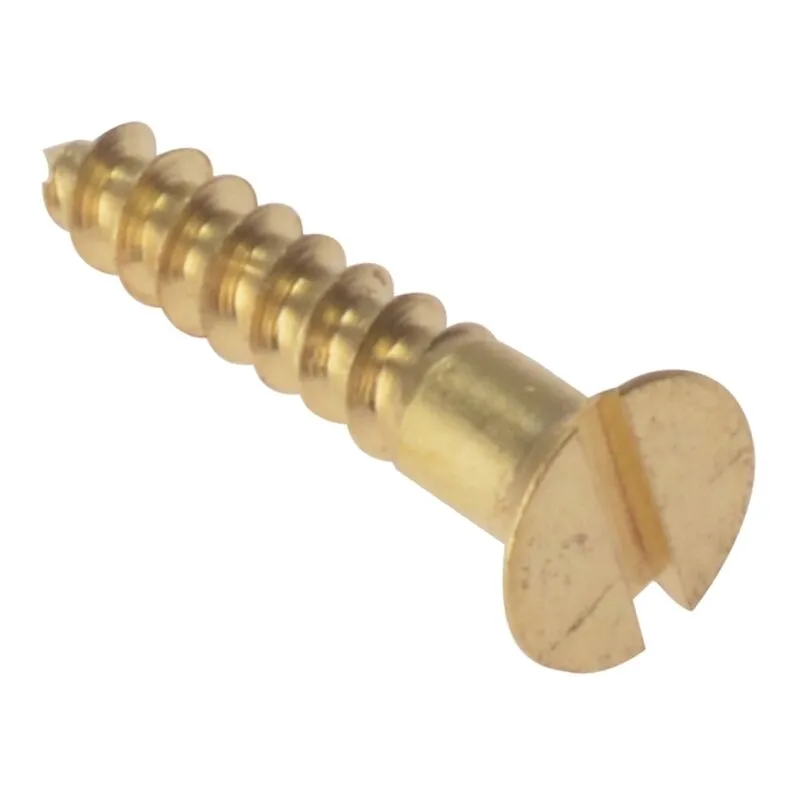ForgeFix CSK16BR Wood Screw Slotted Csk Solid Brass 1 x 6 Box 200