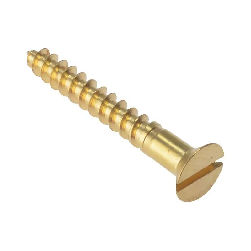 Forgefix - Wood Screw Slotted csk Solid Brass 1in x 8 Box 200 FORCSK18B