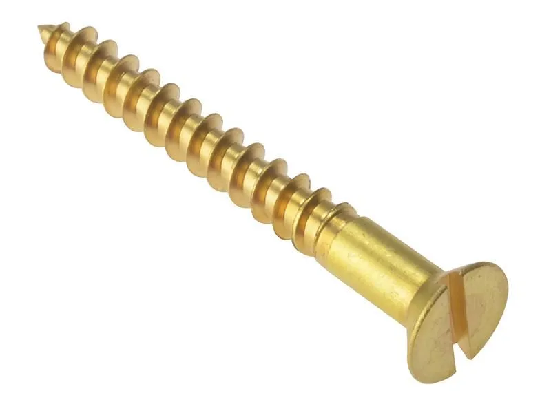 ForgeFix CSK310BR Wood Screw Slotted Csk Solid Brass 3 x 10 Box 100