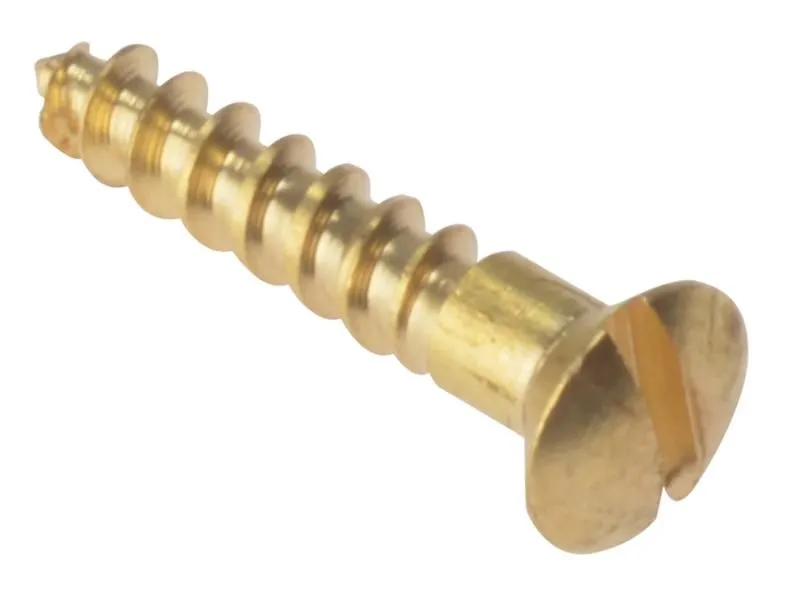 ForgeFix RAH586BR Wood Screw Slotted Raised Head ST Solid Brass 5/...