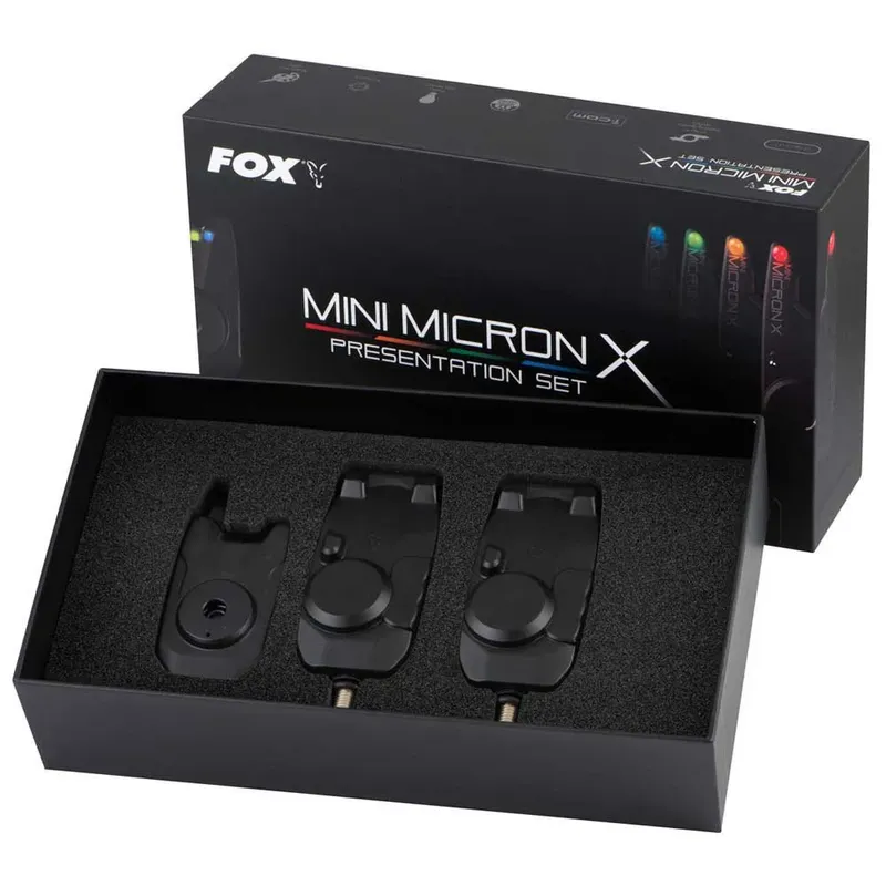 Fox International Mini Micron X 2 Rods Bite Alarm Black One Size unisex