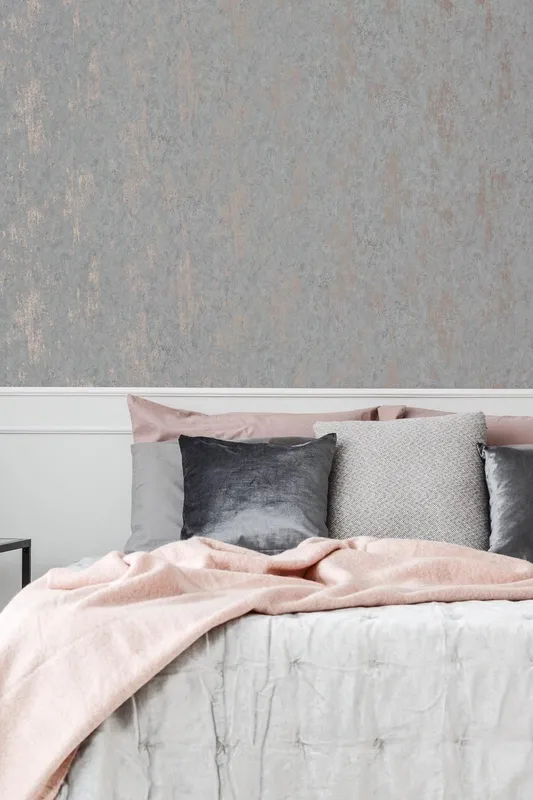 Fresco Unisex Distressed Texture Wallpaper in Pink Pink female
