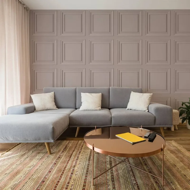 Fresco Wood Panel Wallpaper in Pink Size: 10000mm x 520mm - Pink