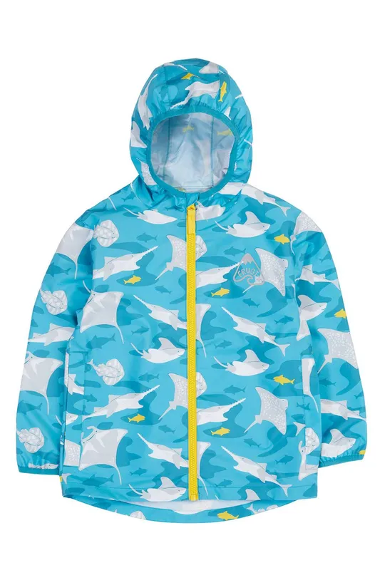Frugi Boy's Rain Or Shine Jacket in Blue Size: 3-4 Years Blue 3-4 Years