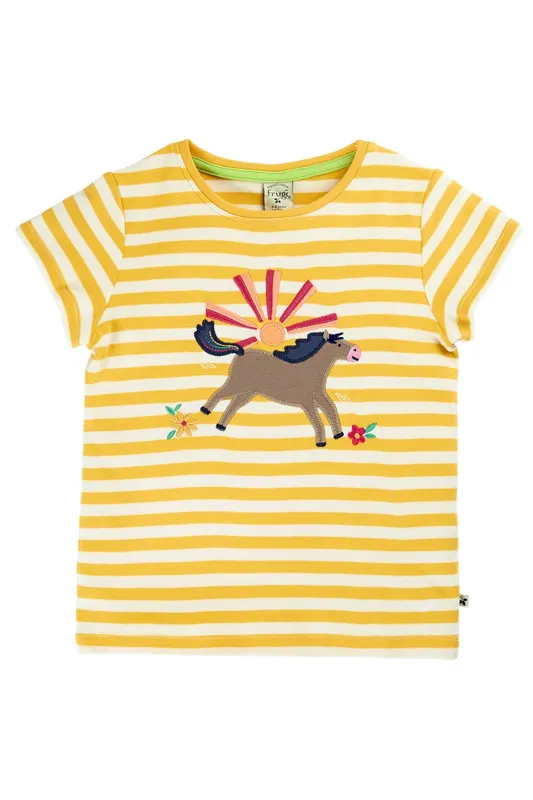 Frugi Kids 100% Organic Cotton Camille Applique T-Shirt
