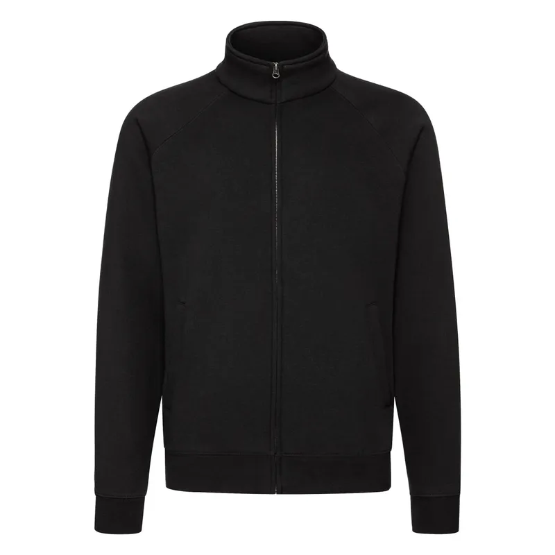 Fruit Of The Loom Mens Premium Sweat Jacket (Black) - Size Medium