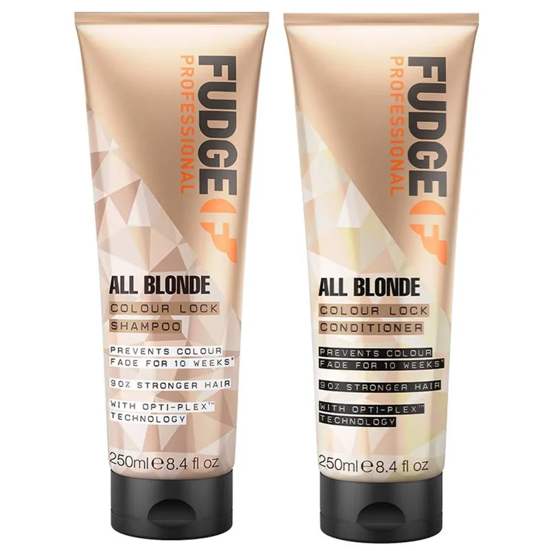 Fudge All Blonde Colour Lock Shampoo & All Blonde Colour Lock Conditioner 250ml Duo in Clear Clear
