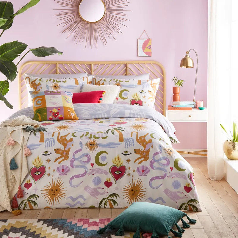 Furn. Alchemy Abstract Duvet Cover Set - Multicolour Polycotton - Size King