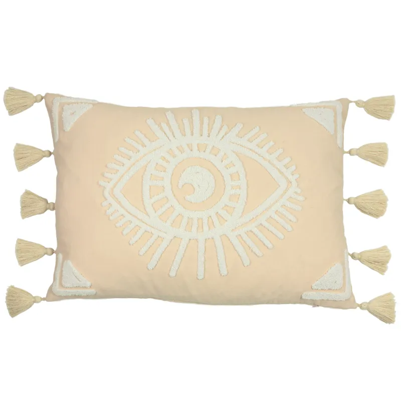 Furn Ashram Eye Abstract Tufted Cushion in Light Pink Light Pink