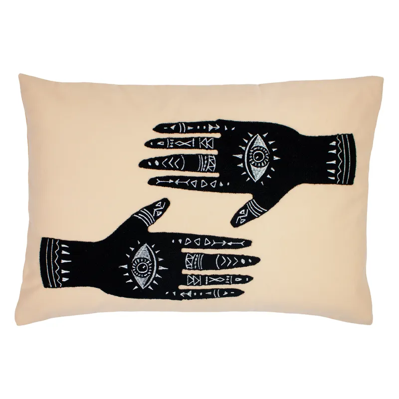 Furn Ashram Hands Abstract Print Cushion in Light Pink Light Pink