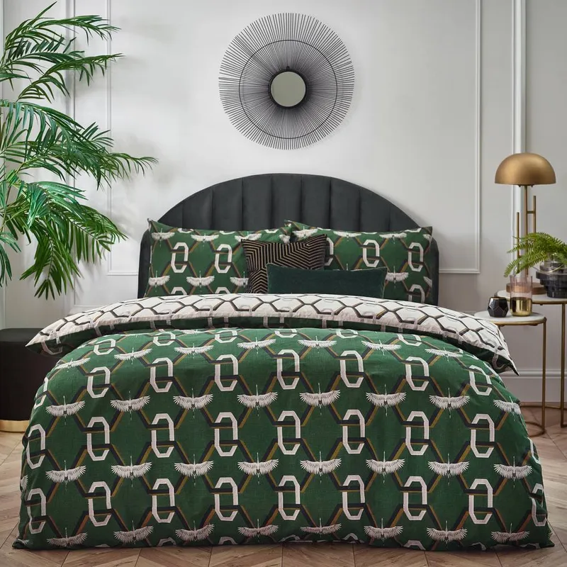 Furn Avalon Duvet Cover Set in Green Size: King Green King