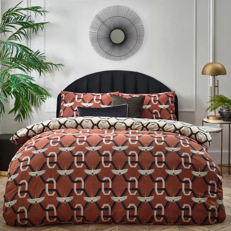 Furn Unisex Avalon Duvet Cover Set in Red Size: Double Red Double female